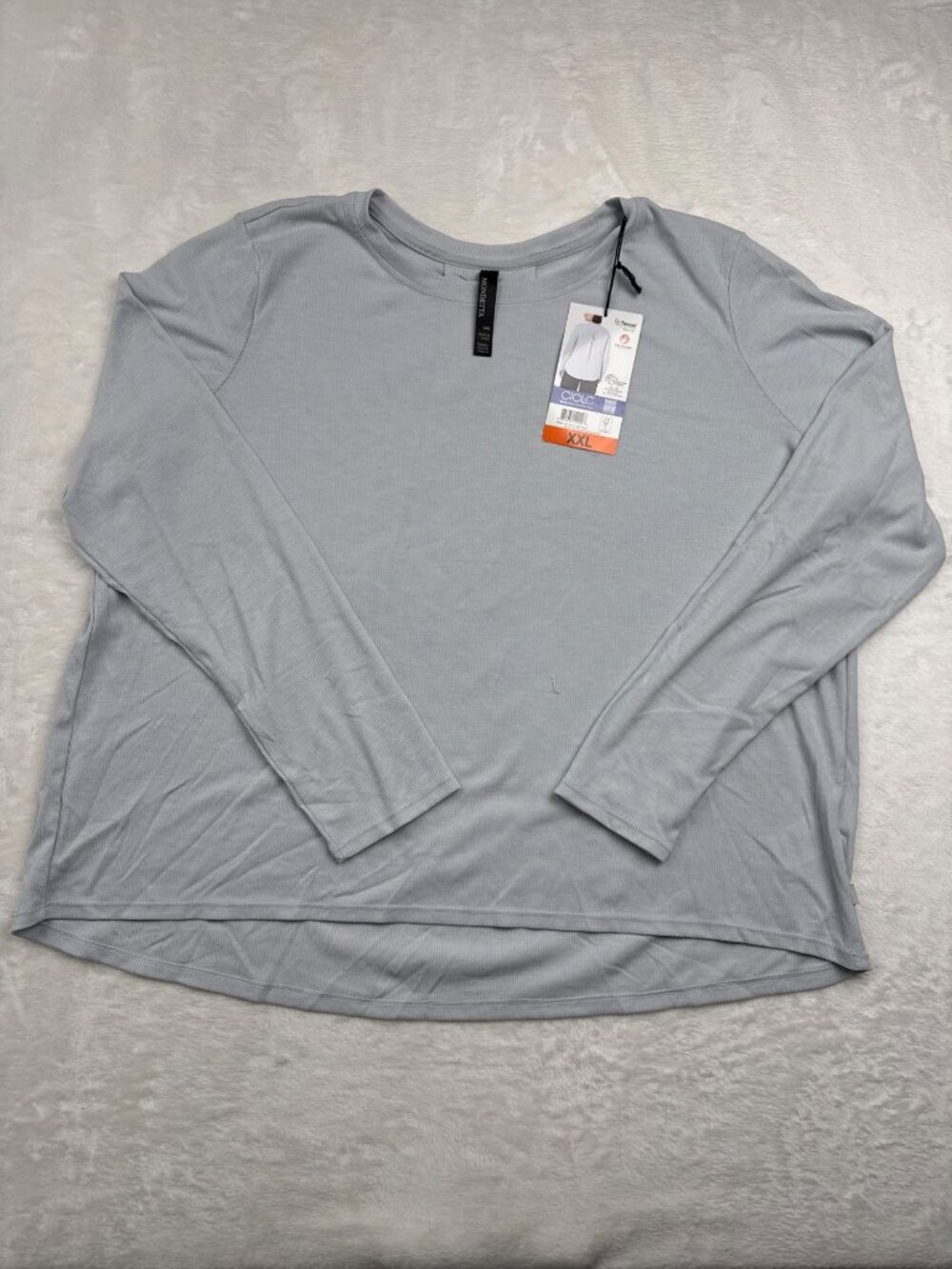 Mondetta Womens Light Blue Long-Sleeve Top XXL Sustainable Materials
